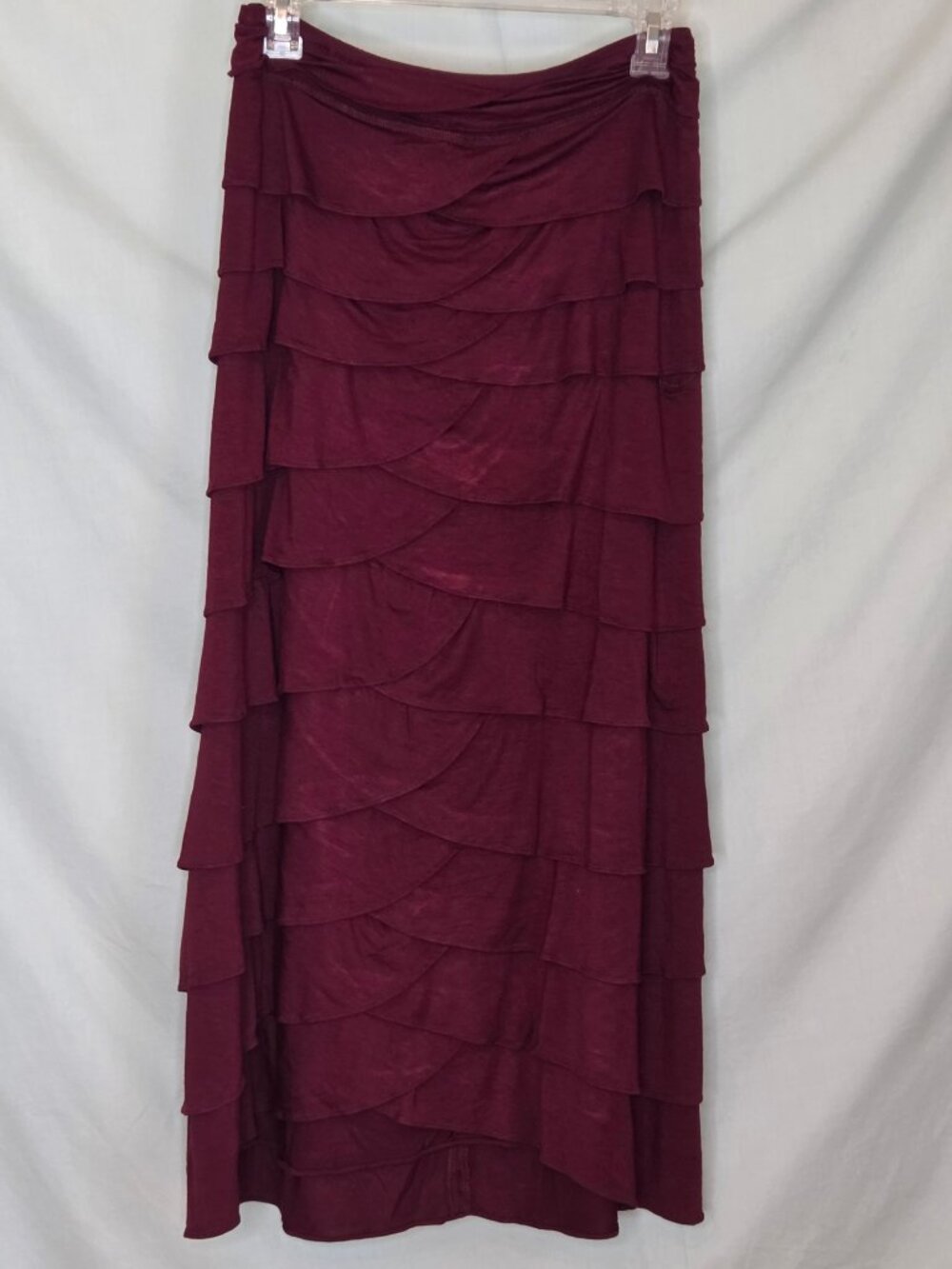 NWT Soft Surroundings Wine-colored, tiered Skirt - sz M
